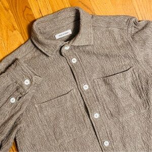 INDI + ASH Mens Small AMES WORKSHIRT iron gray denim Long Sleeve Button Up